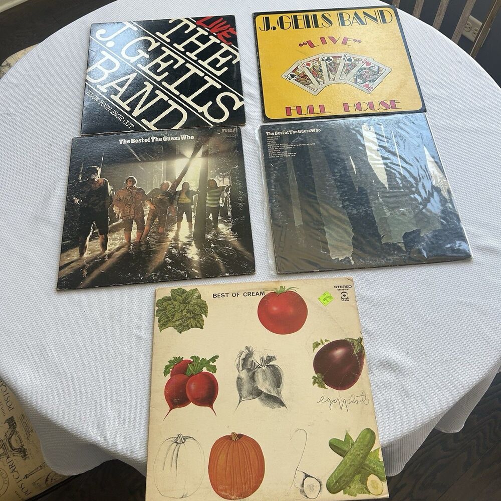 Vintage Classic Rock Vinyl LP Record Lot 70s Live & Greatest Hits Albums Bundle
